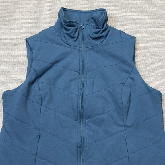 Coldwater Creek Womens 1X Blue Puffer Vest With High Neck & Full Zip - Picture 6 of 13